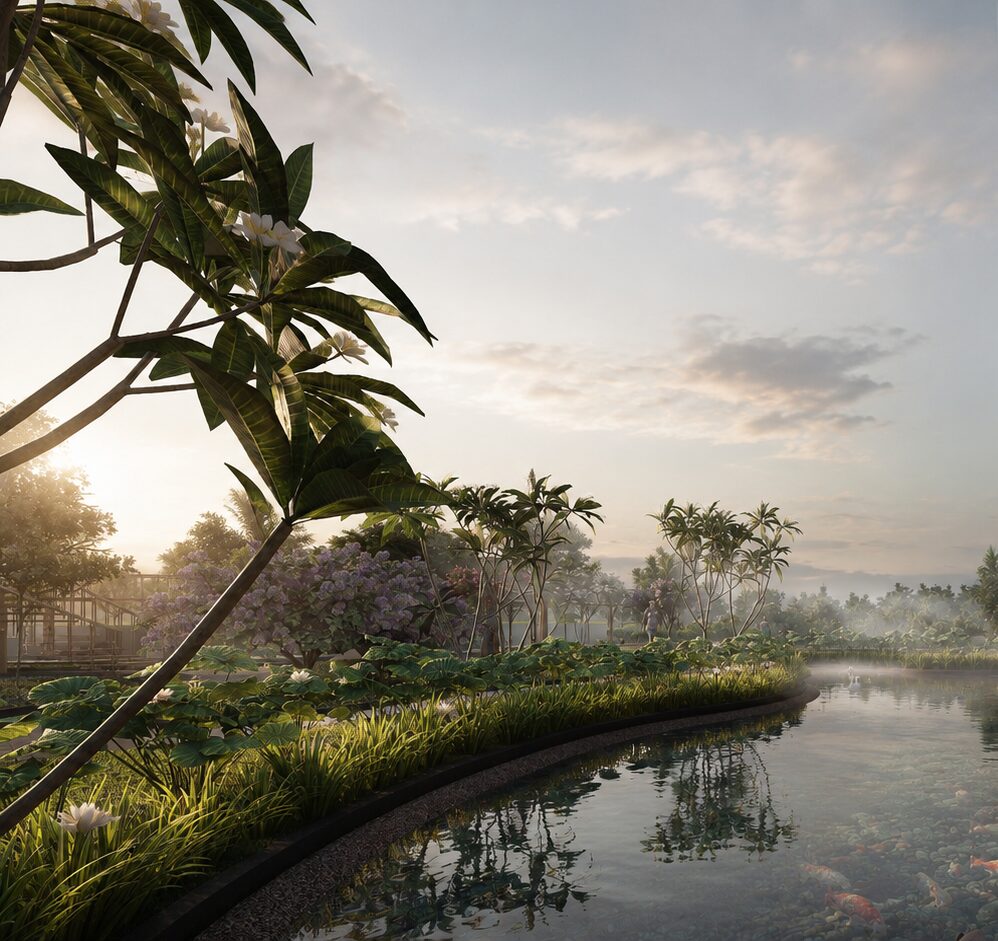 Lily pond garden